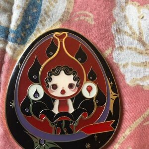 Red & Black Decorative Enamel Art Pin - Home Art Prints